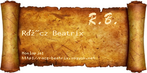 Rácz Beatrix névjegykártya
