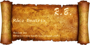 Rácz Beatrix névjegykártya